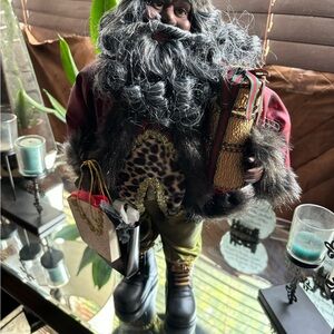 African American Santa Stands 19” Tall